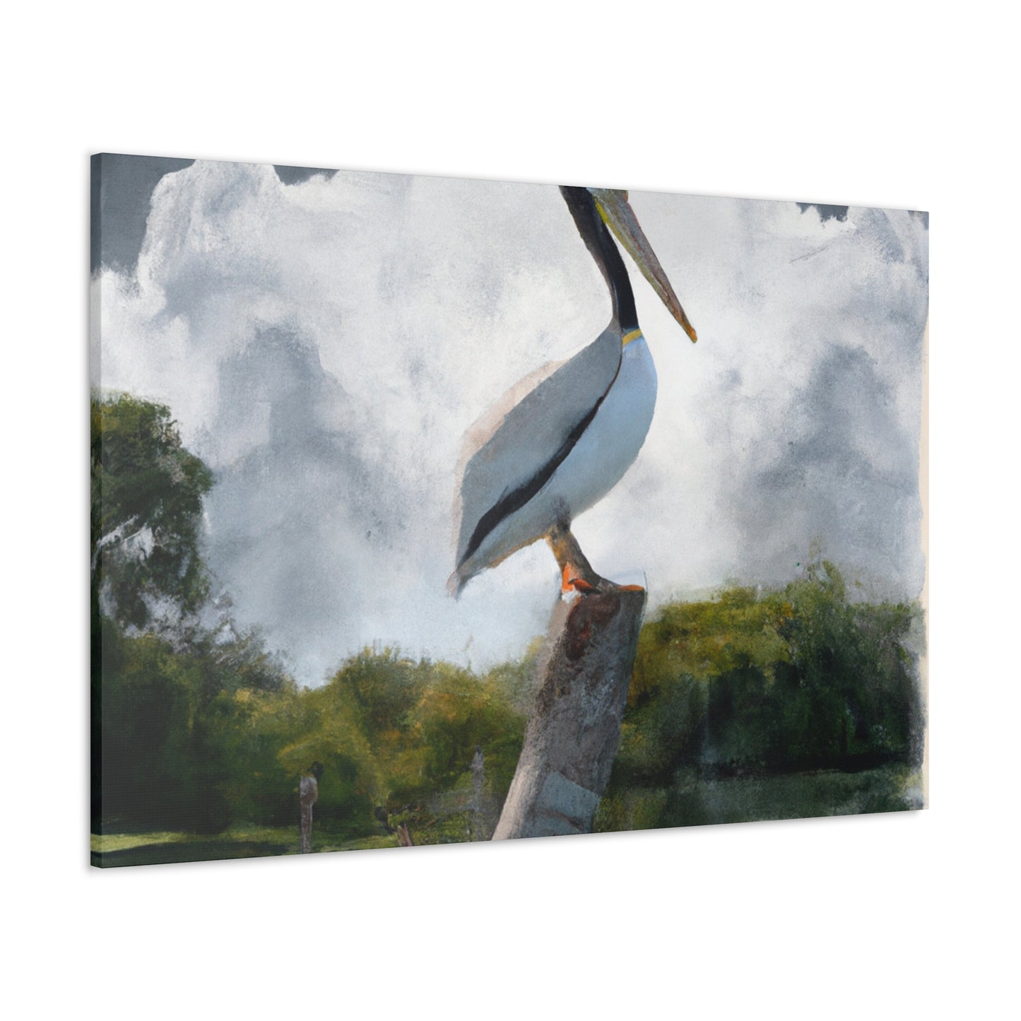 Marshy Pelican Sky. - Canvas