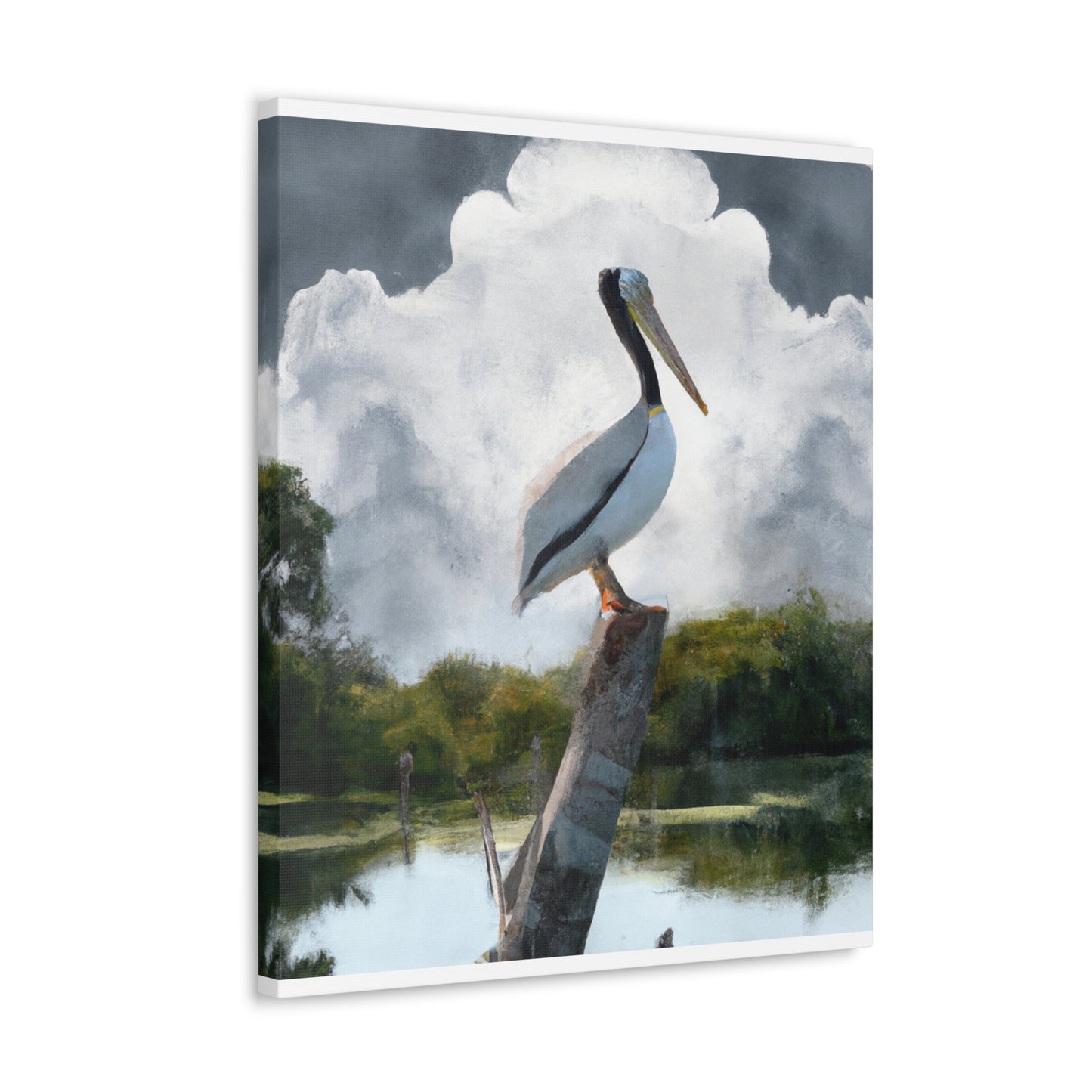 Marshy Pelican Sky. - Canvas