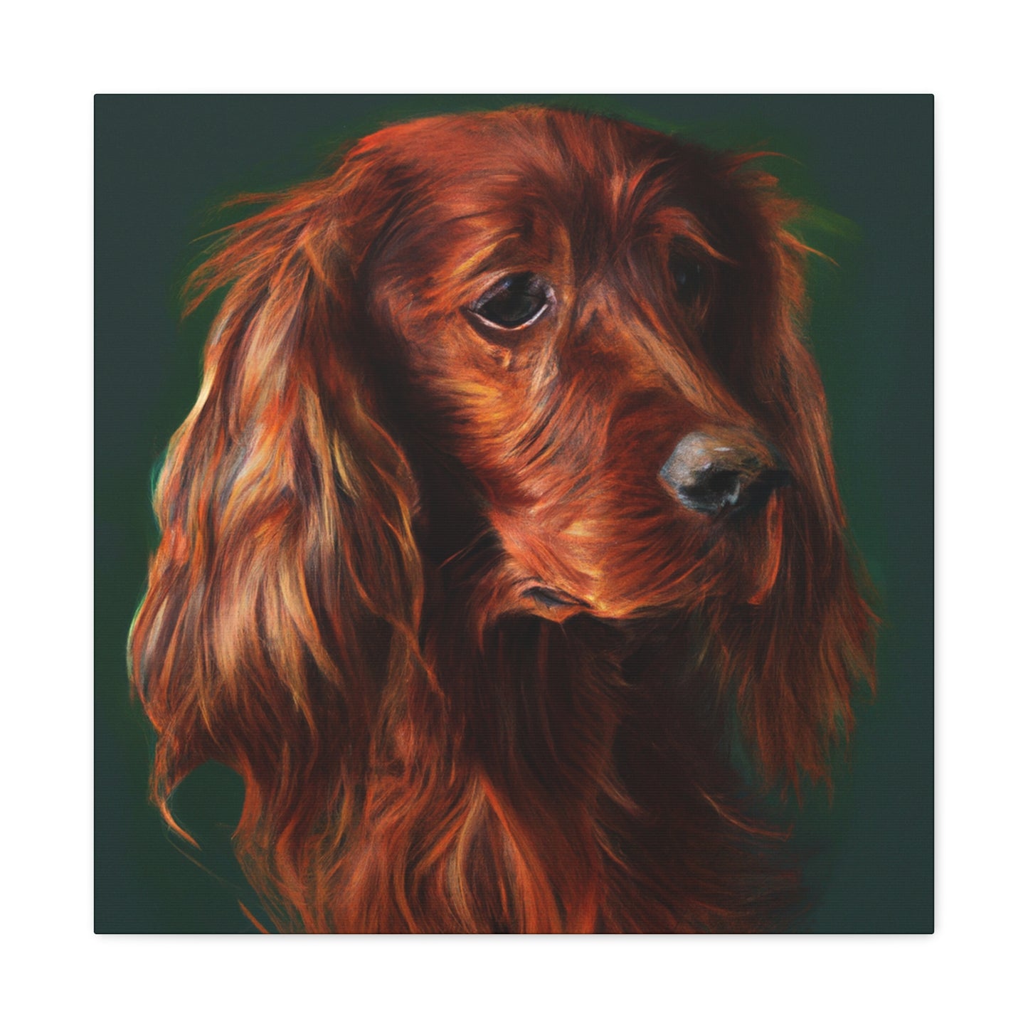 Vibrant Emerald Setter - Canvas