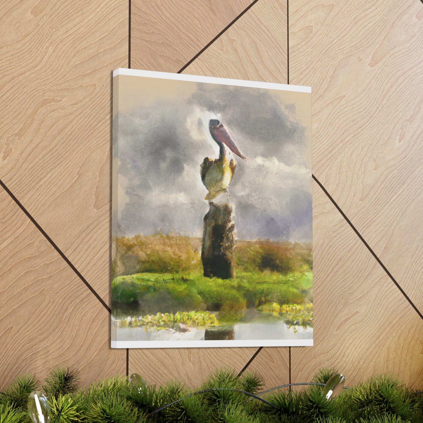 Marshy Pelican Vista - Canvas