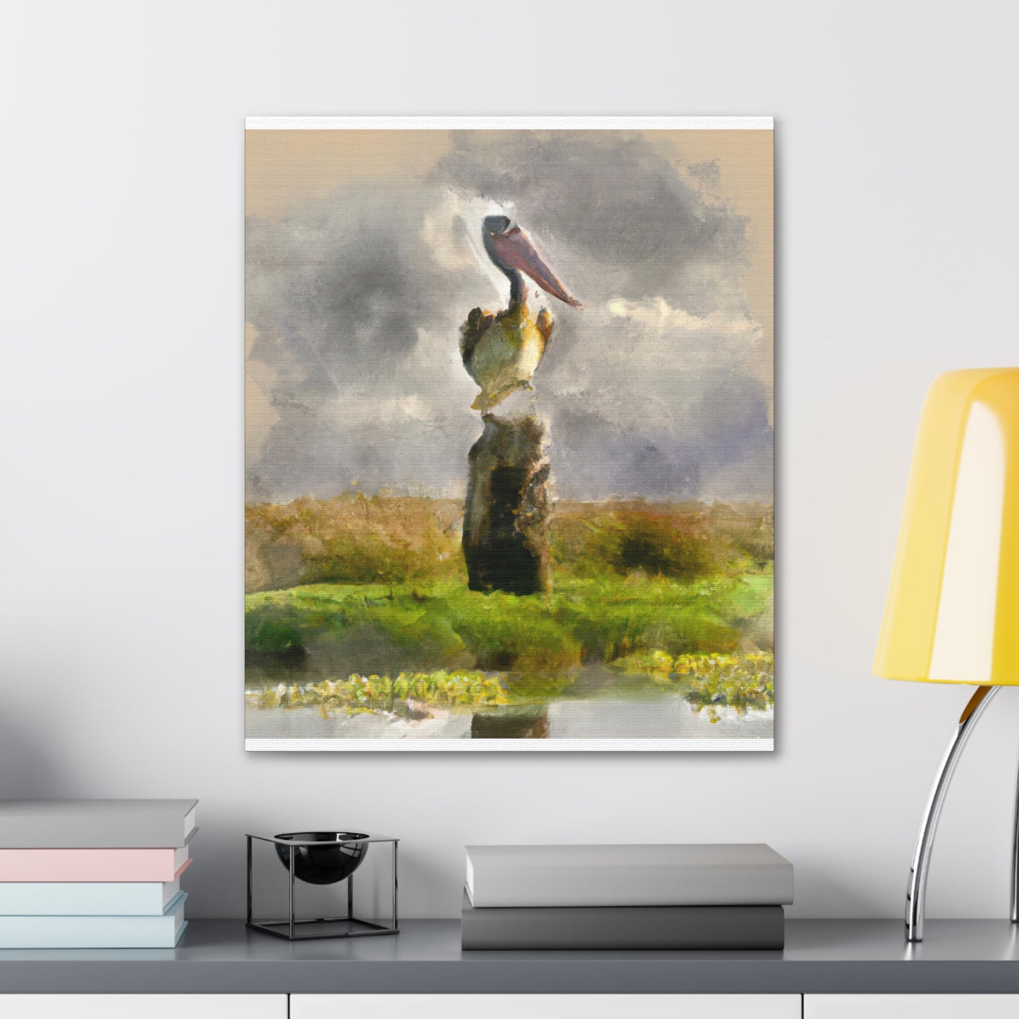 Marshy Pelican Vista - Canvas
