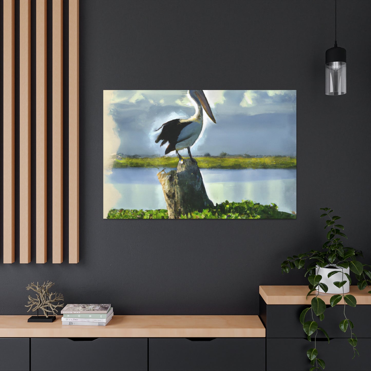 "Aqua Pelican Epic." - Canvas