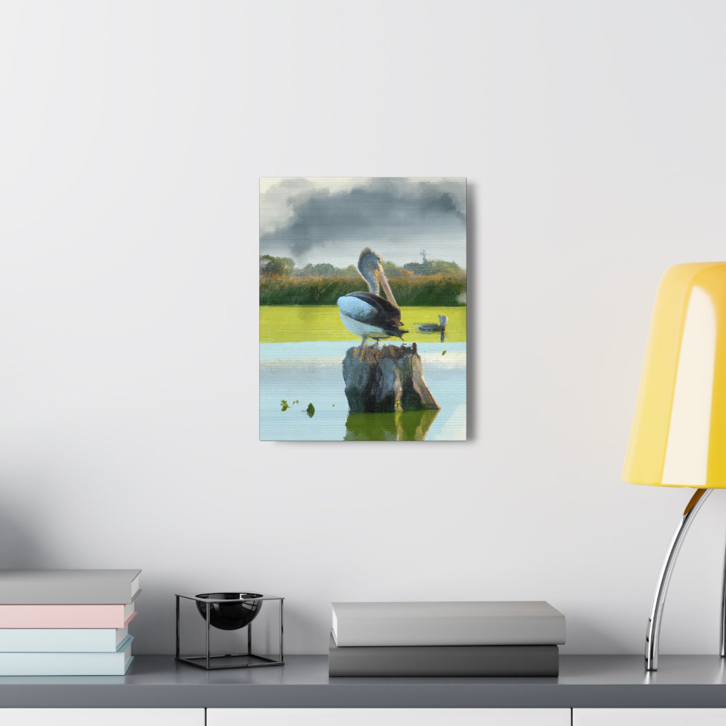 Aquatic Pelican Dream. - Canvas
