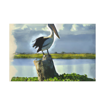 "Aqua Pelican Epic." - Canvas