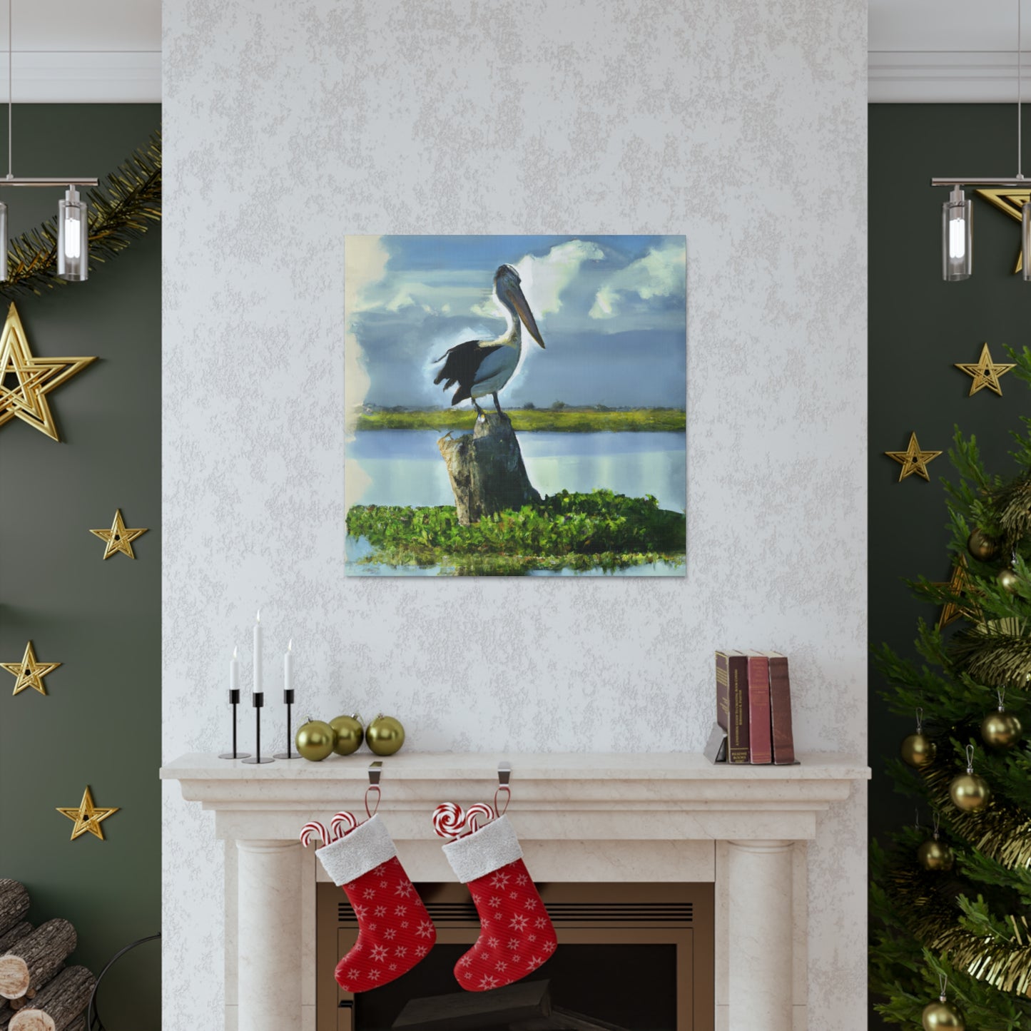 "Aqua Pelican Epic." - Canvas