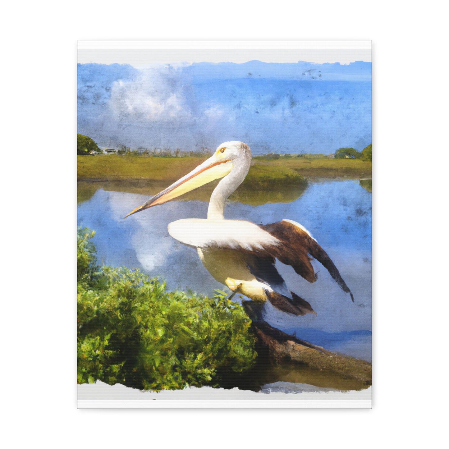 Mystic Marsh Pelican - Canvas