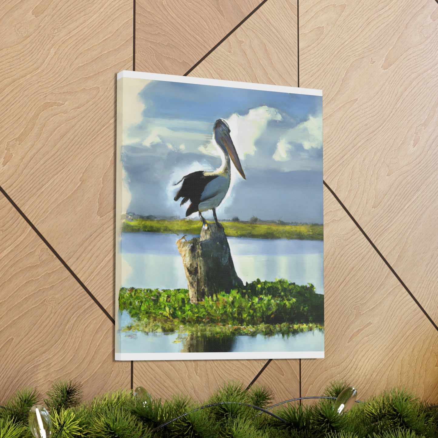 "Aqua Pelican Epic." - Canvas