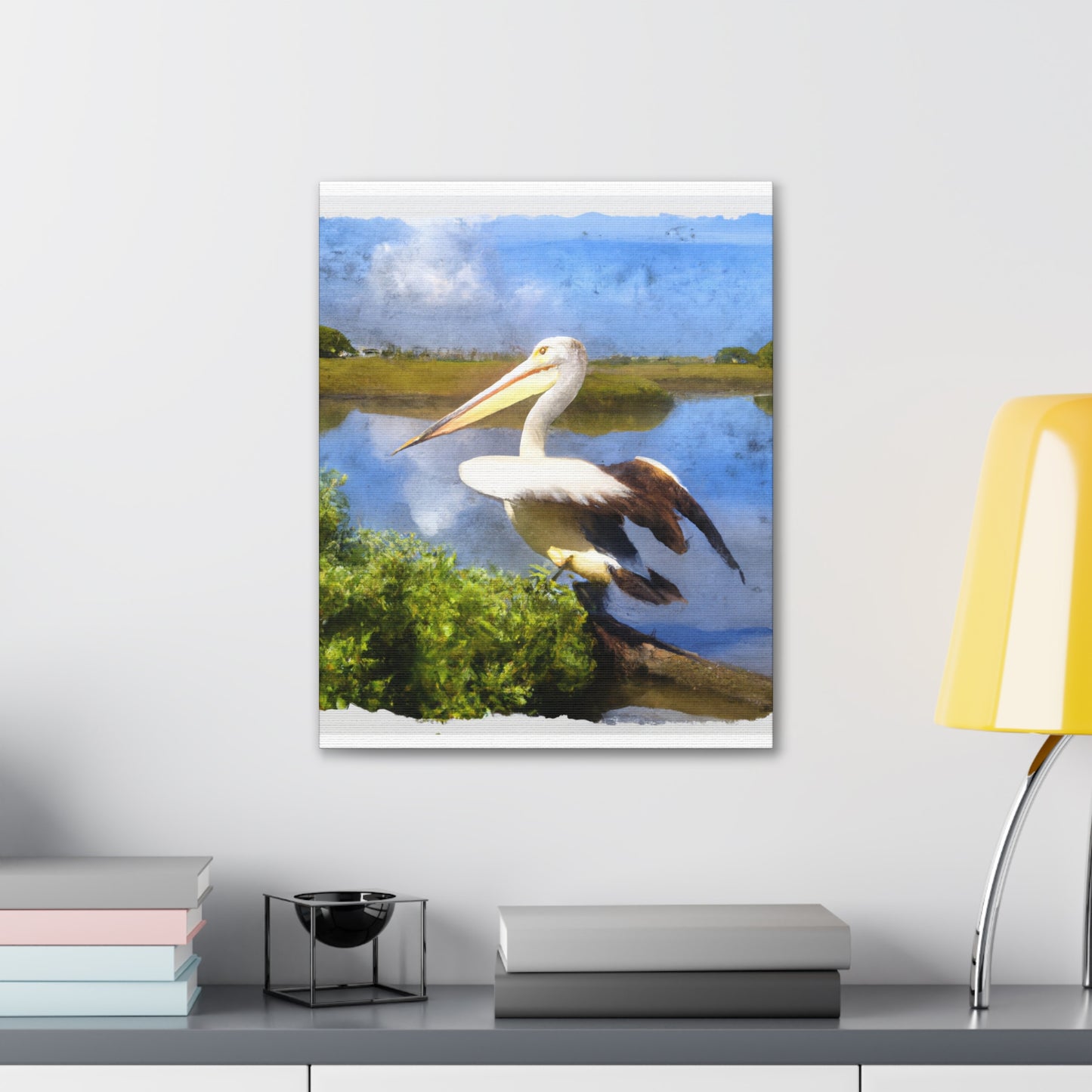 Mystic Marsh Pelican - Canvas