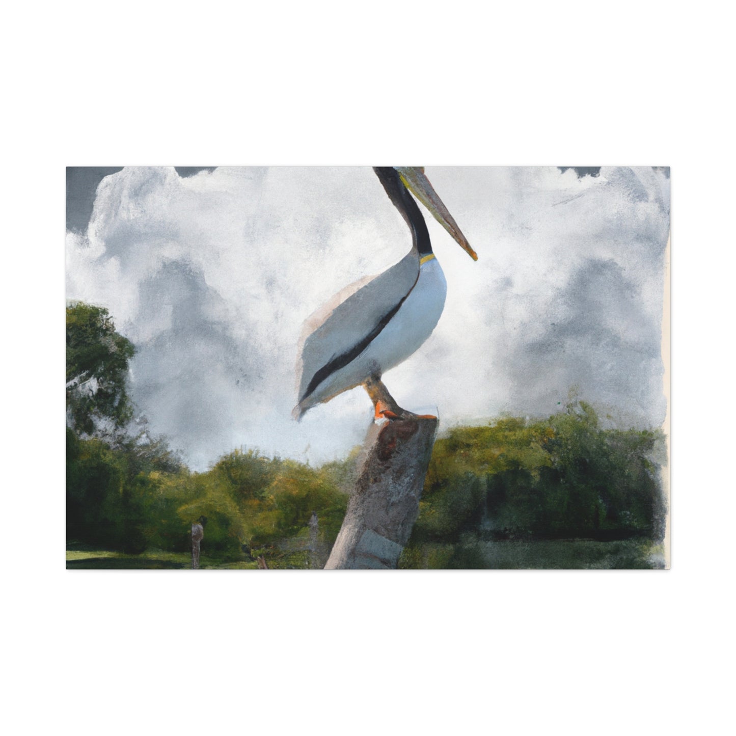 Marshy Pelican Sky. - Canvas