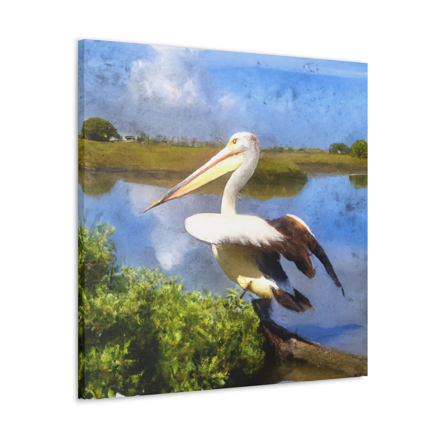 Mystic Marsh Pelican - Canvas