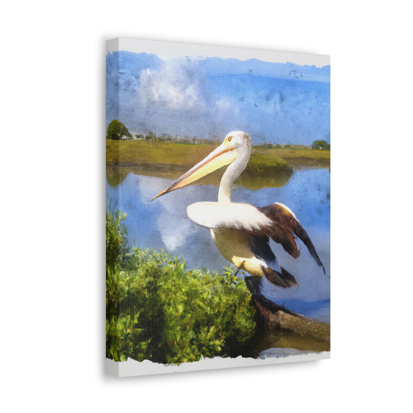 Mystic Marsh Pelican - Canvas
