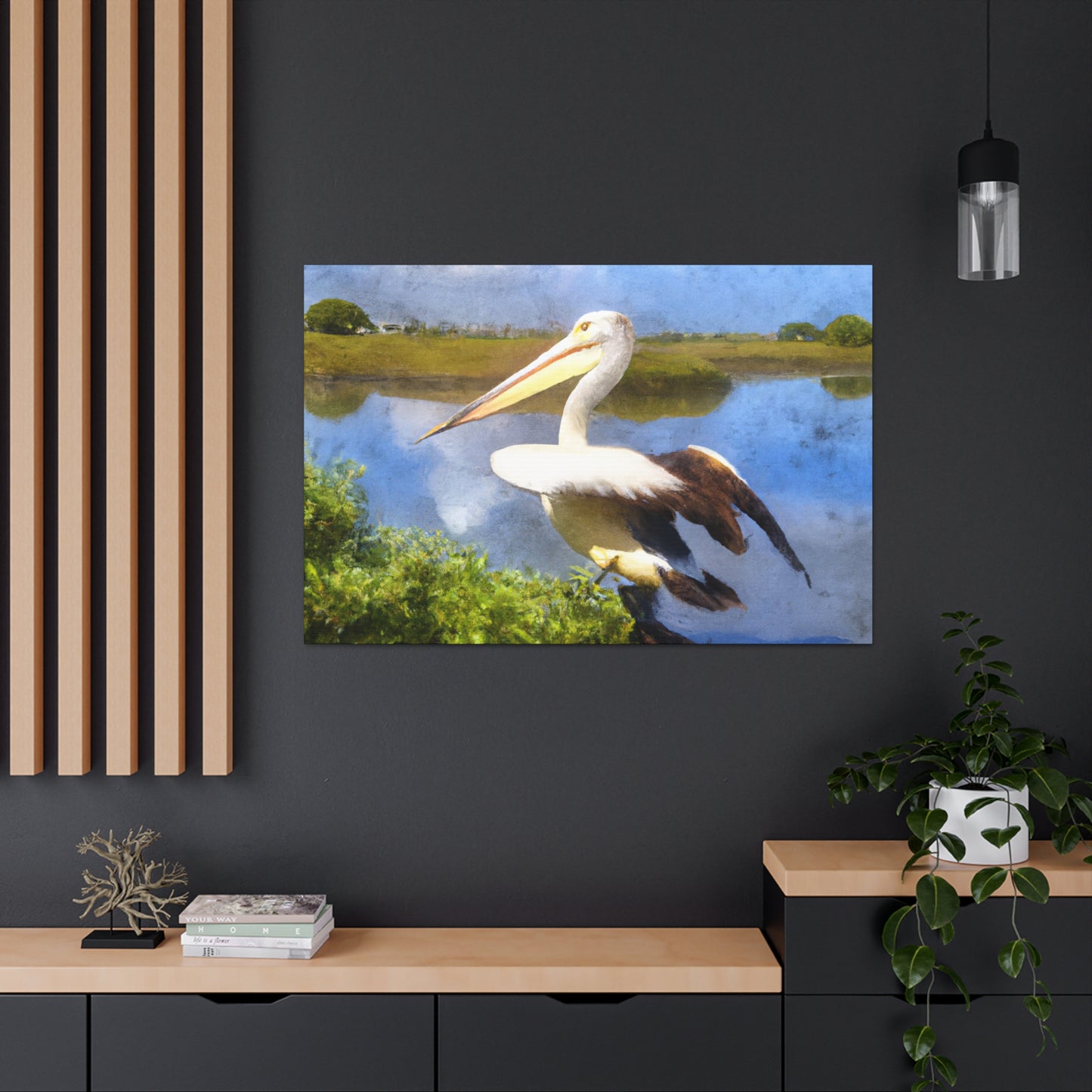 Mystic Marsh Pelican - Canvas