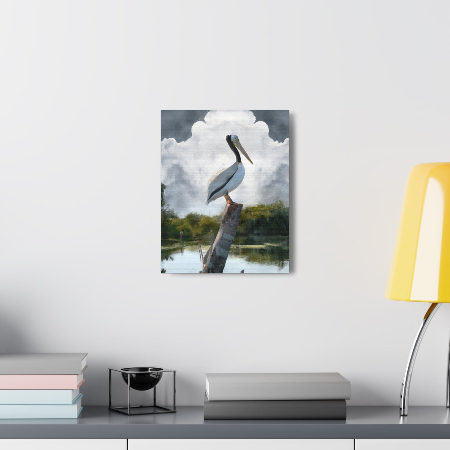 Marshy Pelican Sky. - Canvas
