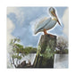 Aquatic Pelican Sunset - Canvas