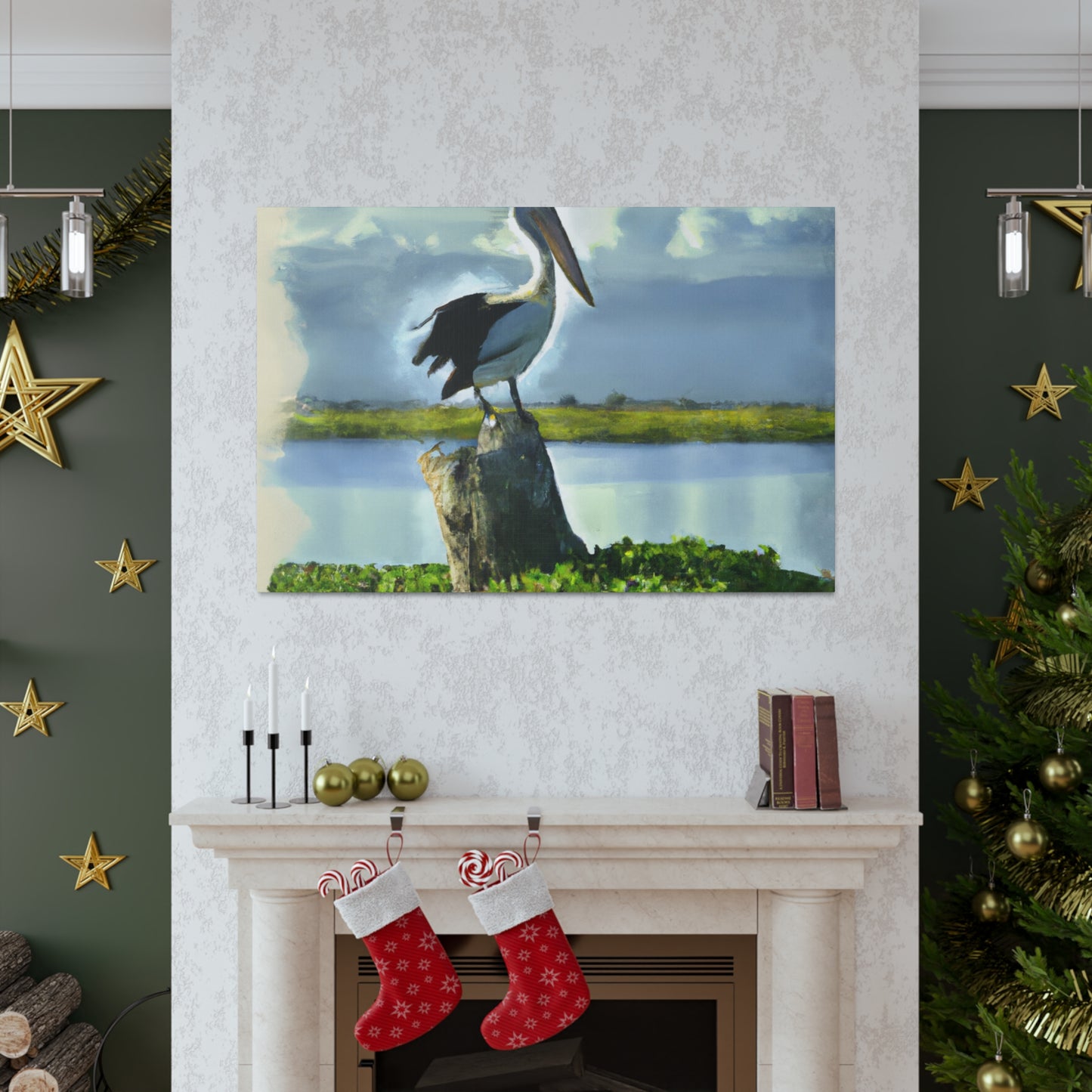 "Aqua Pelican Epic." - Canvas
