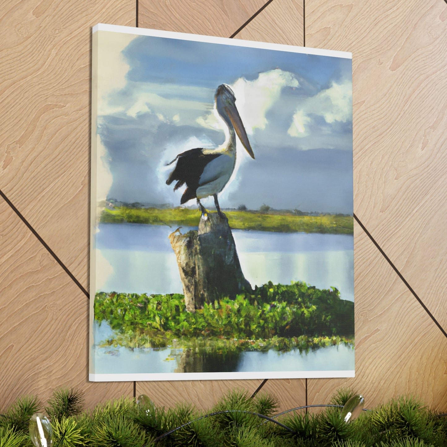 "Aqua Pelican Epic." - Canvas
