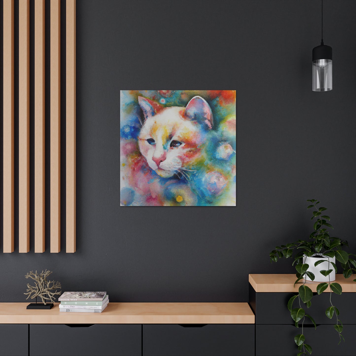 Flowered Feline - Canvas