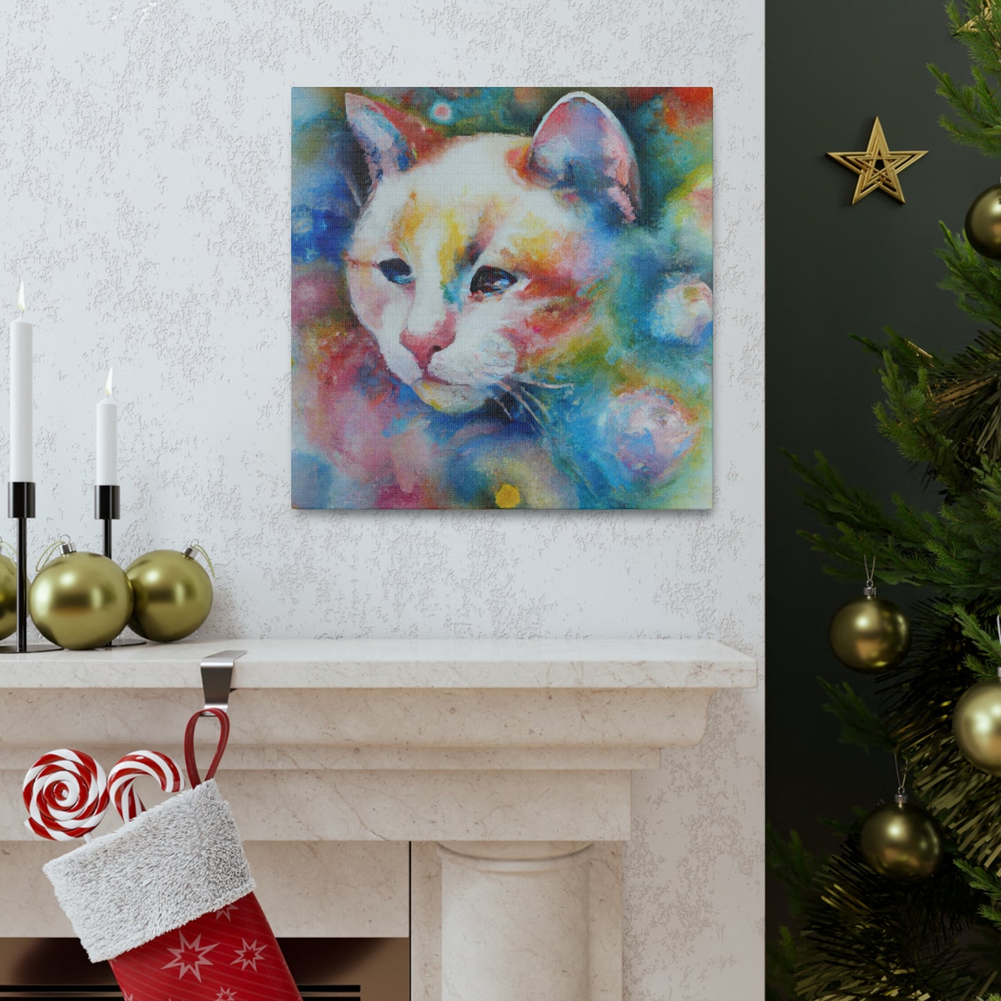 Flowered Feline - Canvas