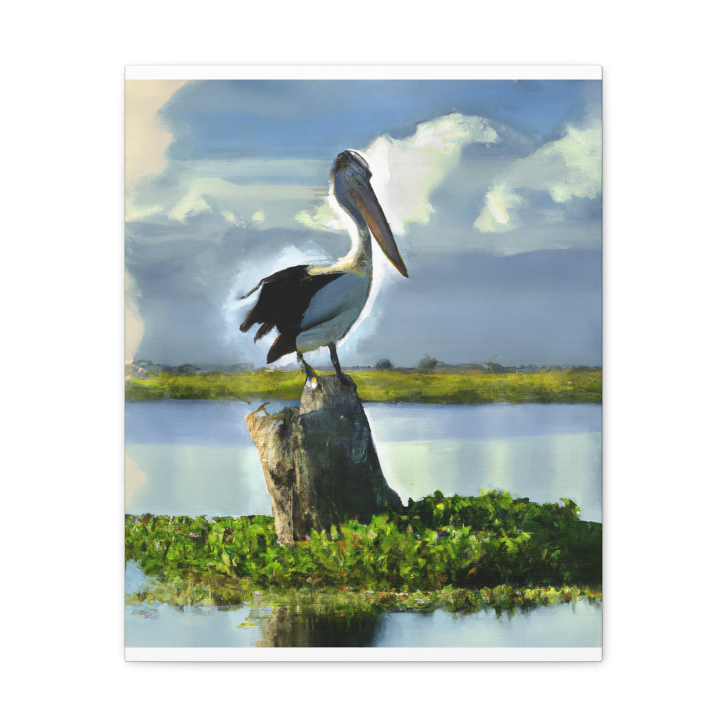 "Aqua Pelican Epic." - Canvas