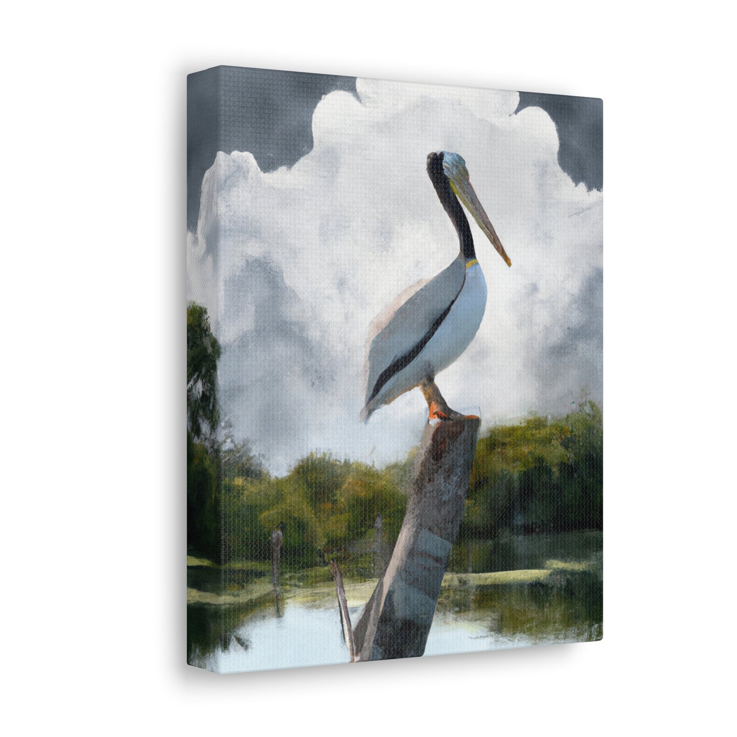Marshy Pelican Sky. - Canvas