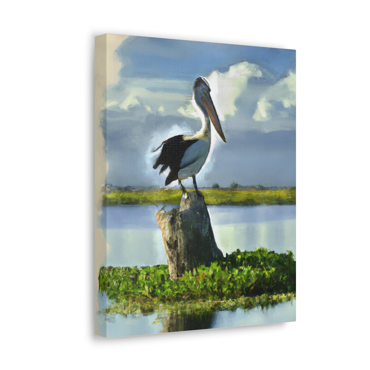 "Aqua Pelican Epic." - Canvas