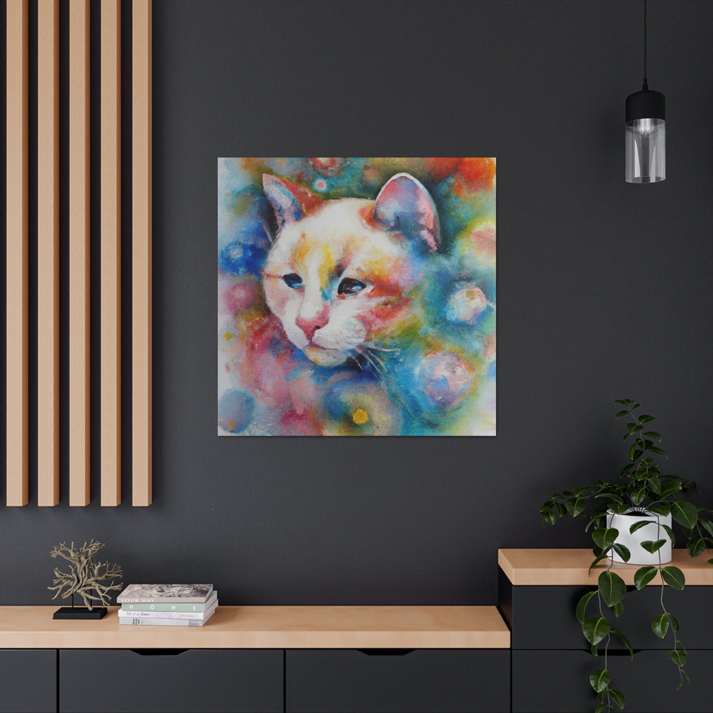 Flowered Feline - Canvas