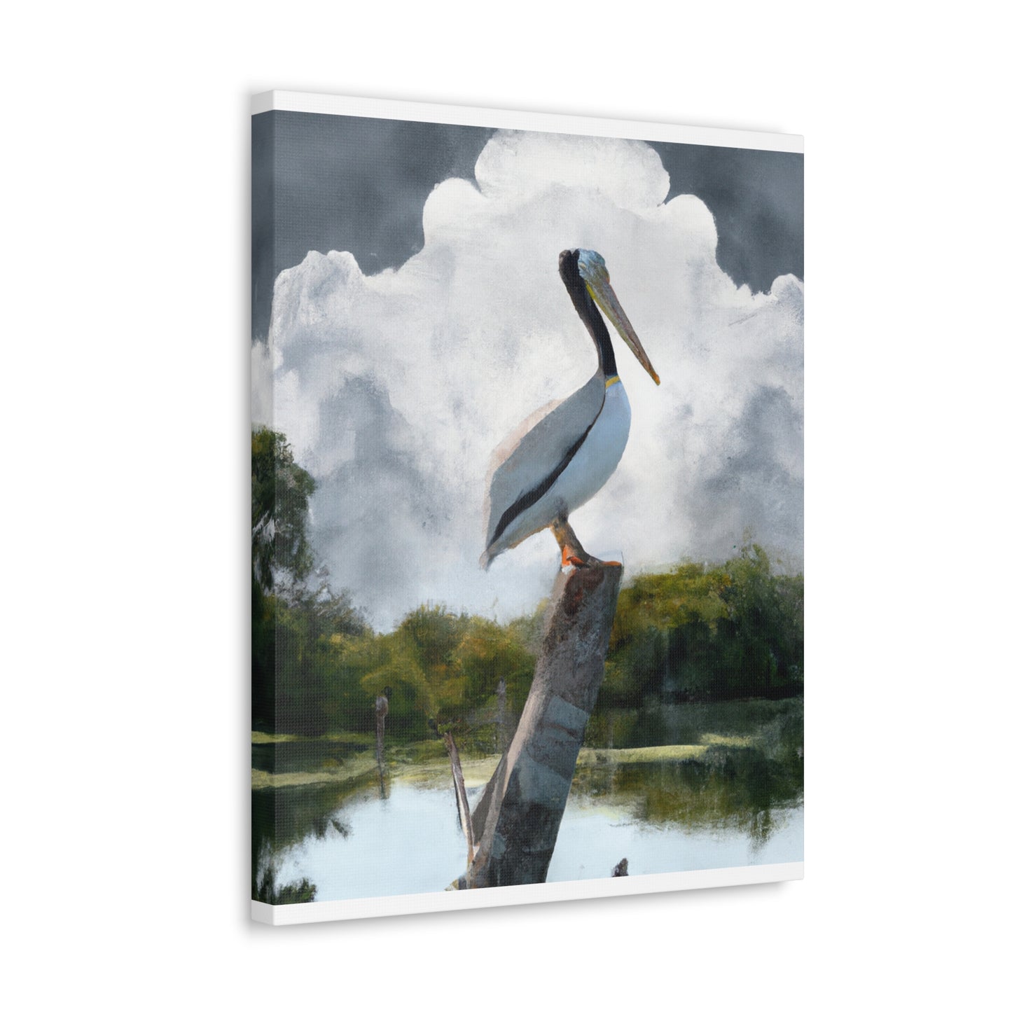Marshy Pelican Sky. - Canvas