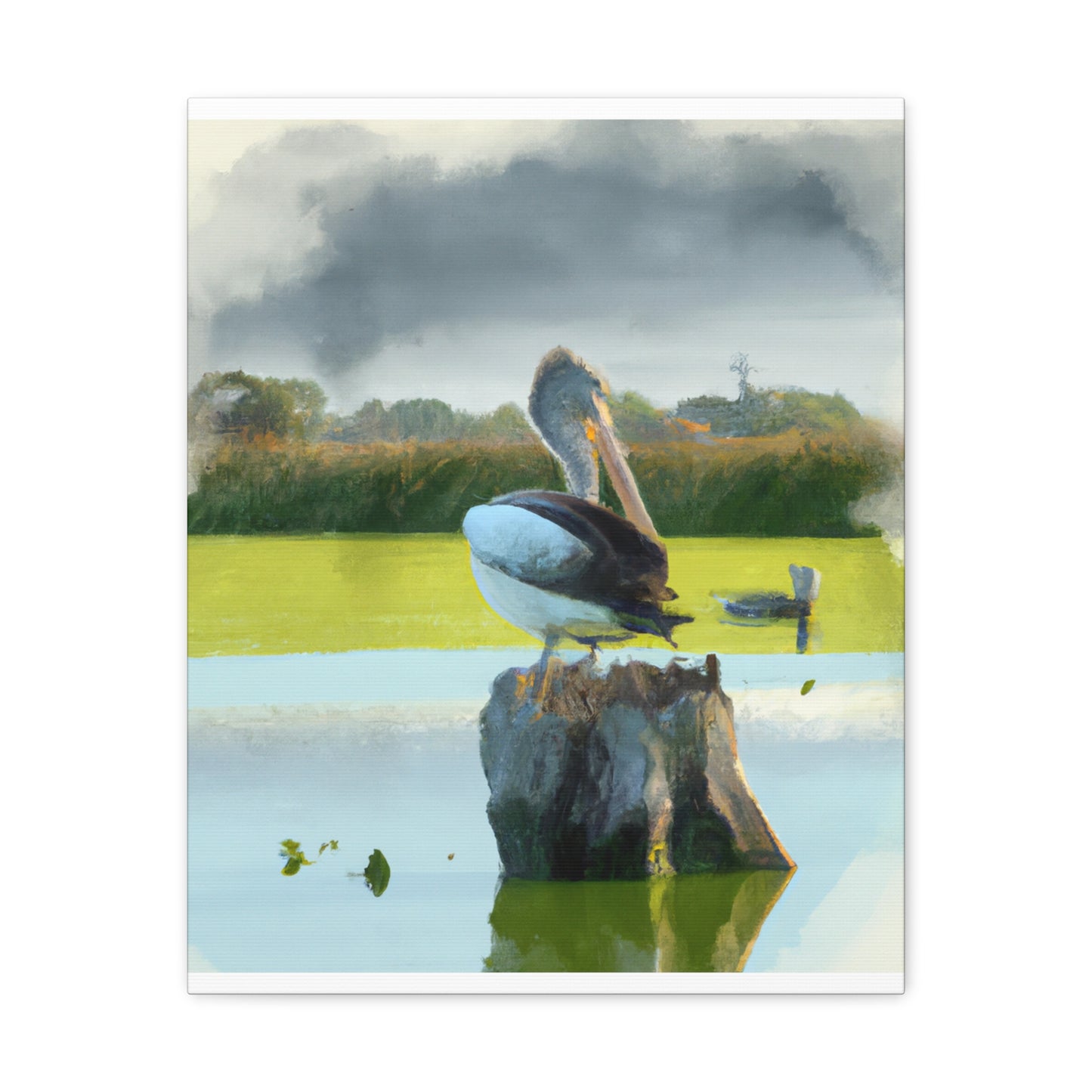 Aquatic Pelican Dream. - Canvas