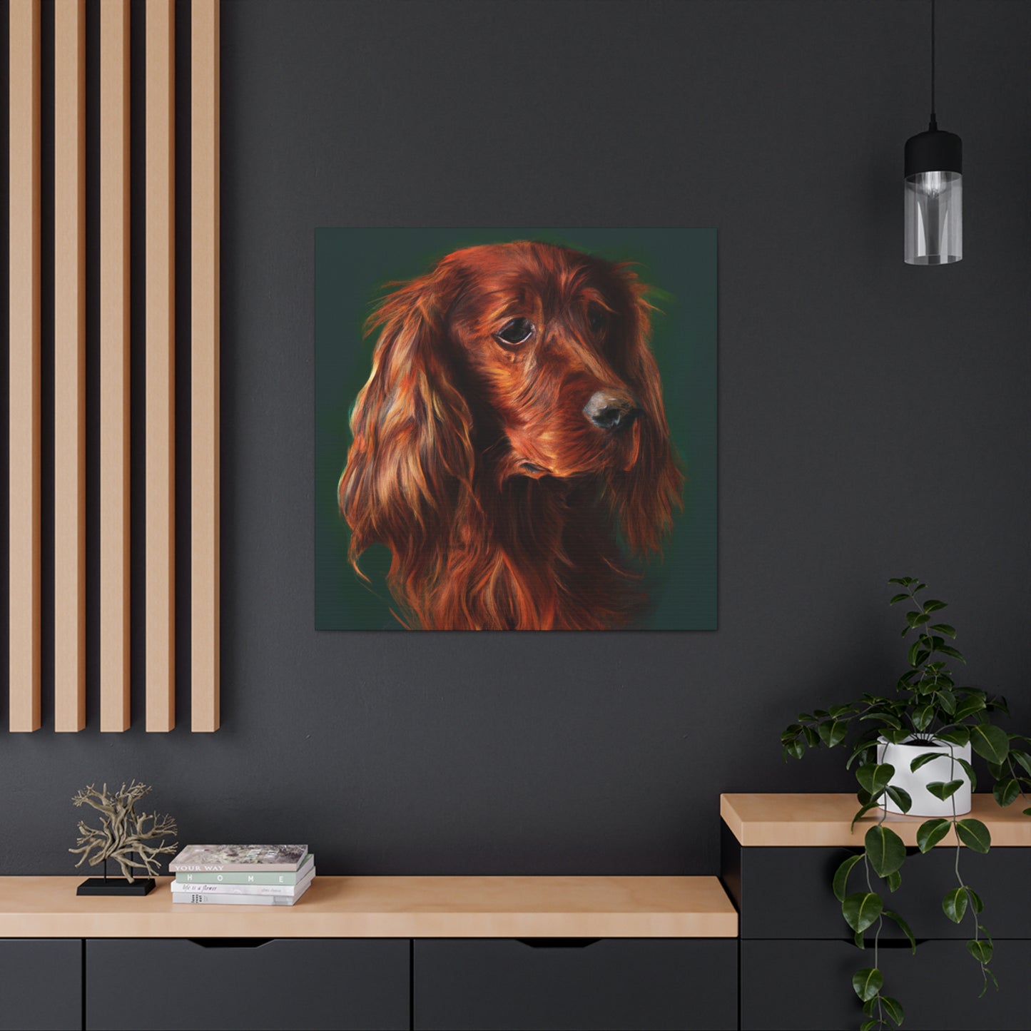 Vibrant Emerald Setter - Canvas
