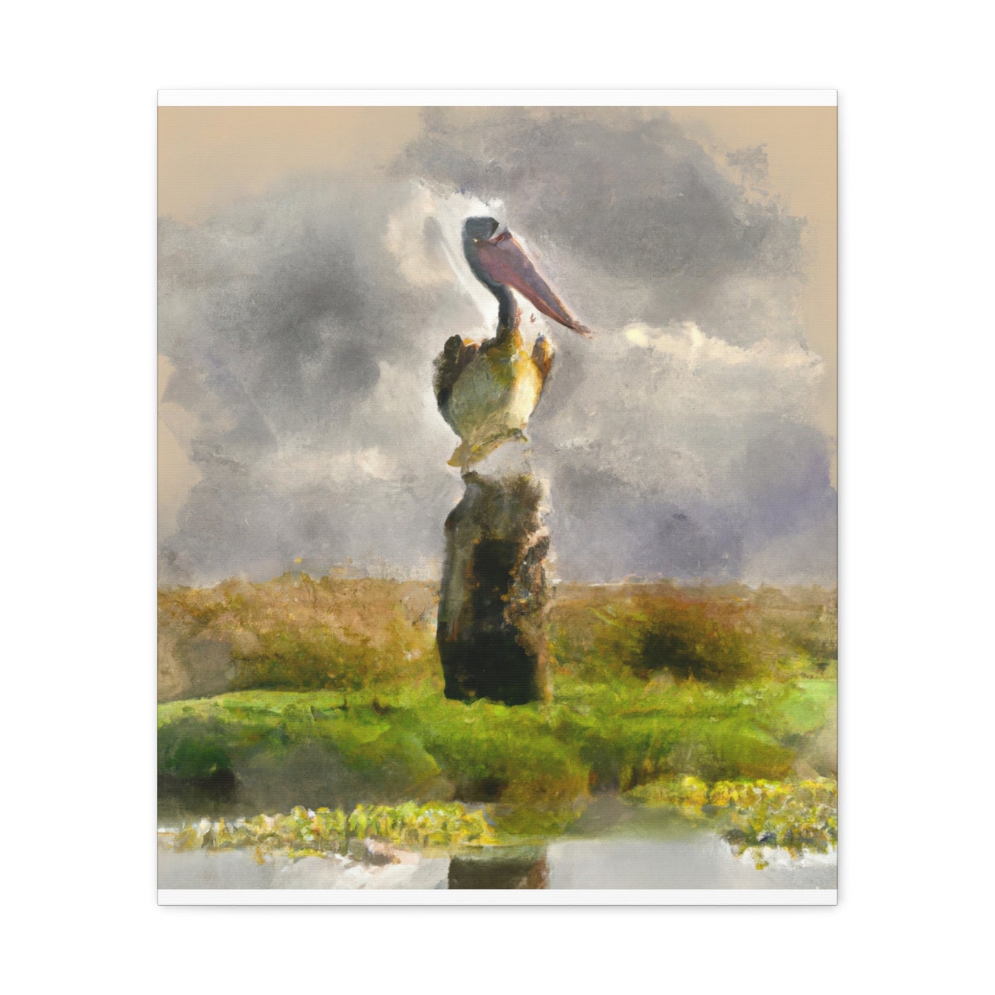 Marshy Pelican Vista - Canvas