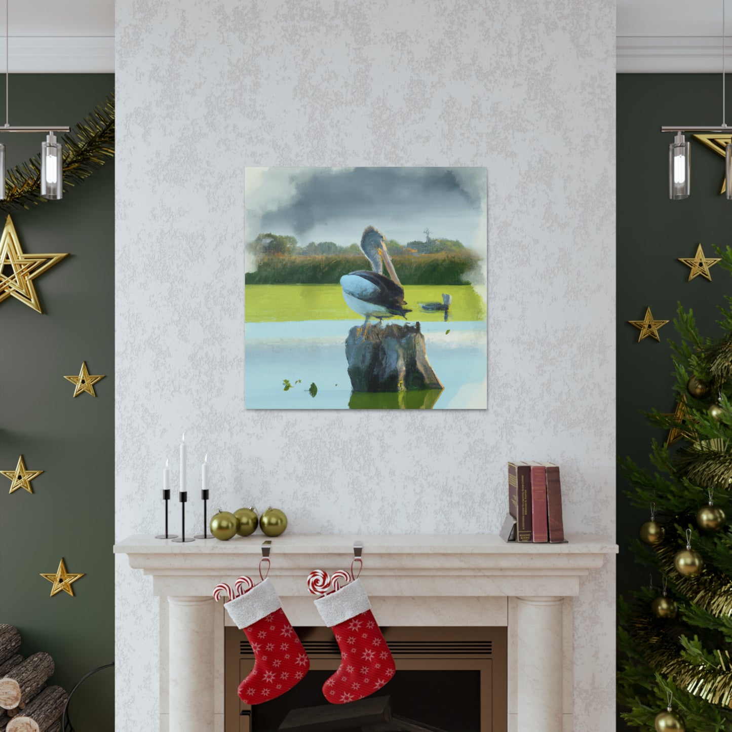 Aquatic Pelican Dream. - Canvas