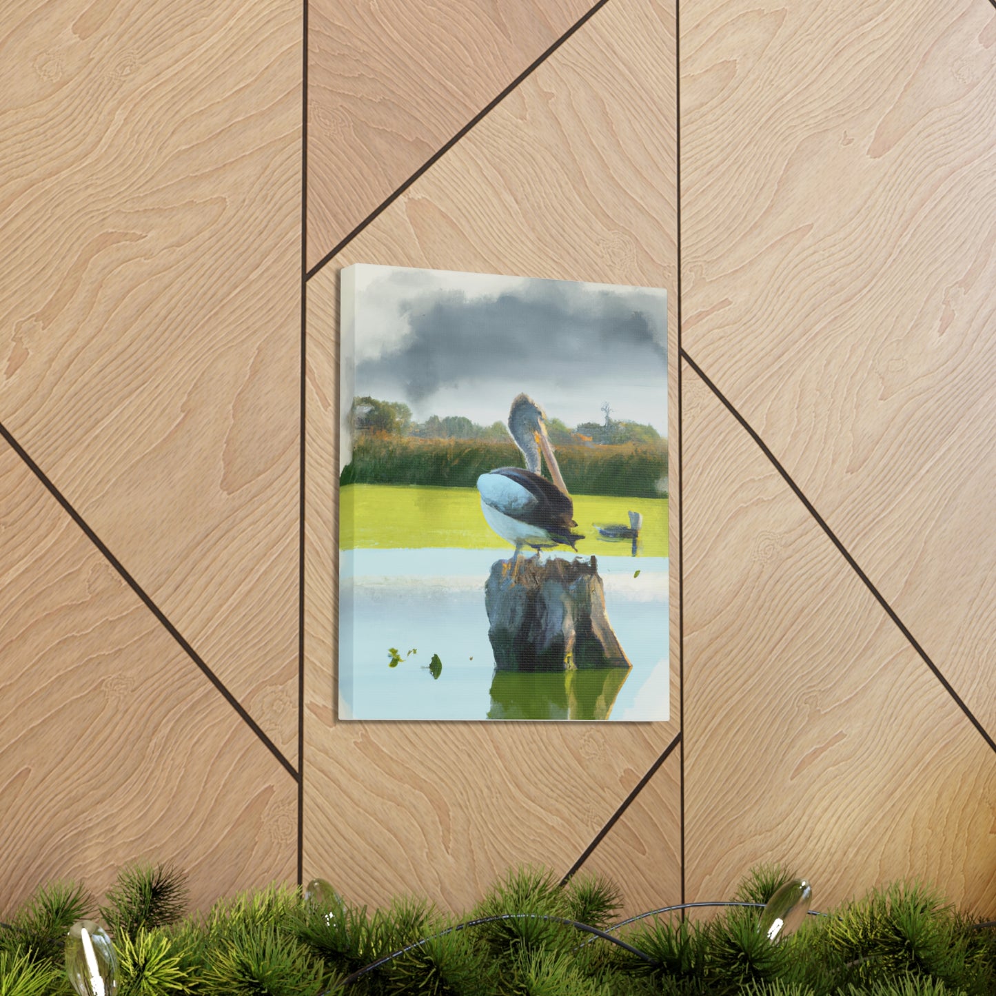 Aquatic Pelican Dream. - Canvas