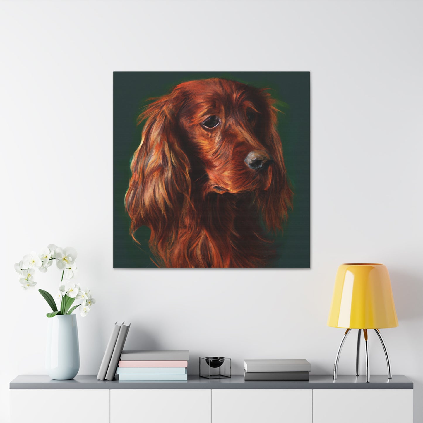 Vibrant Emerald Setter - Canvas