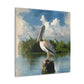 Wetland Pelican Dream. - Canvas