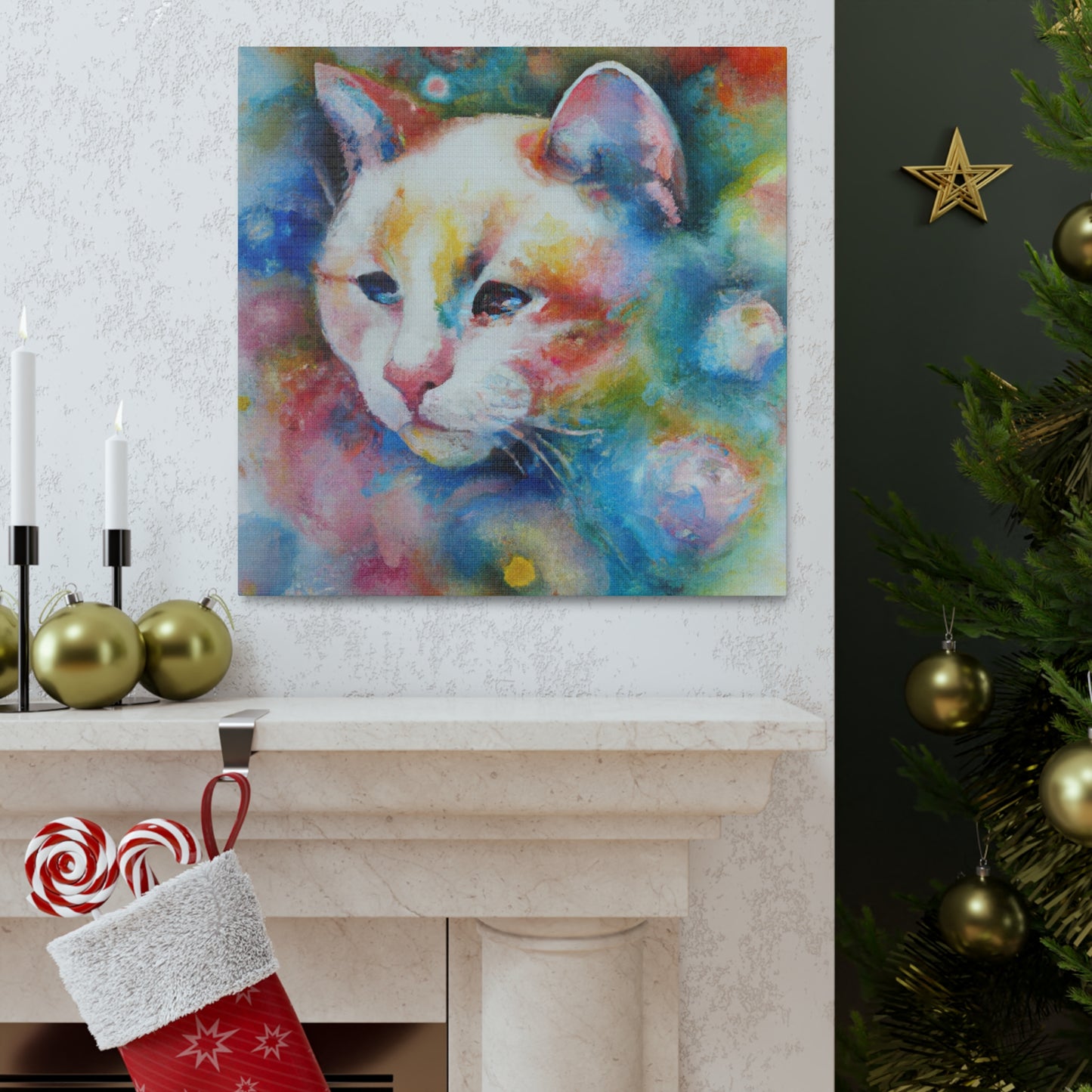 Flowered Feline - Canvas