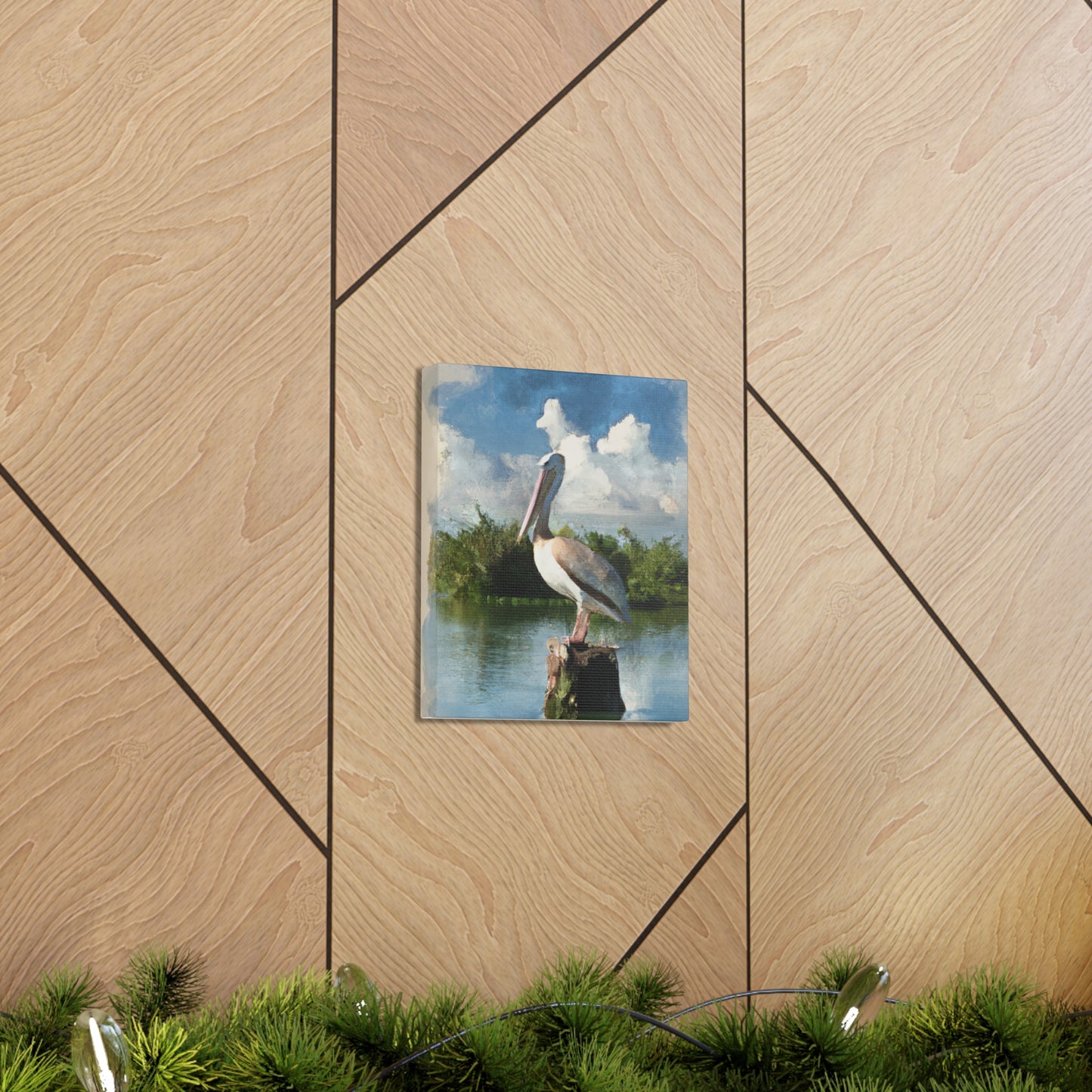 Wetland Pelican Dream. - Canvas