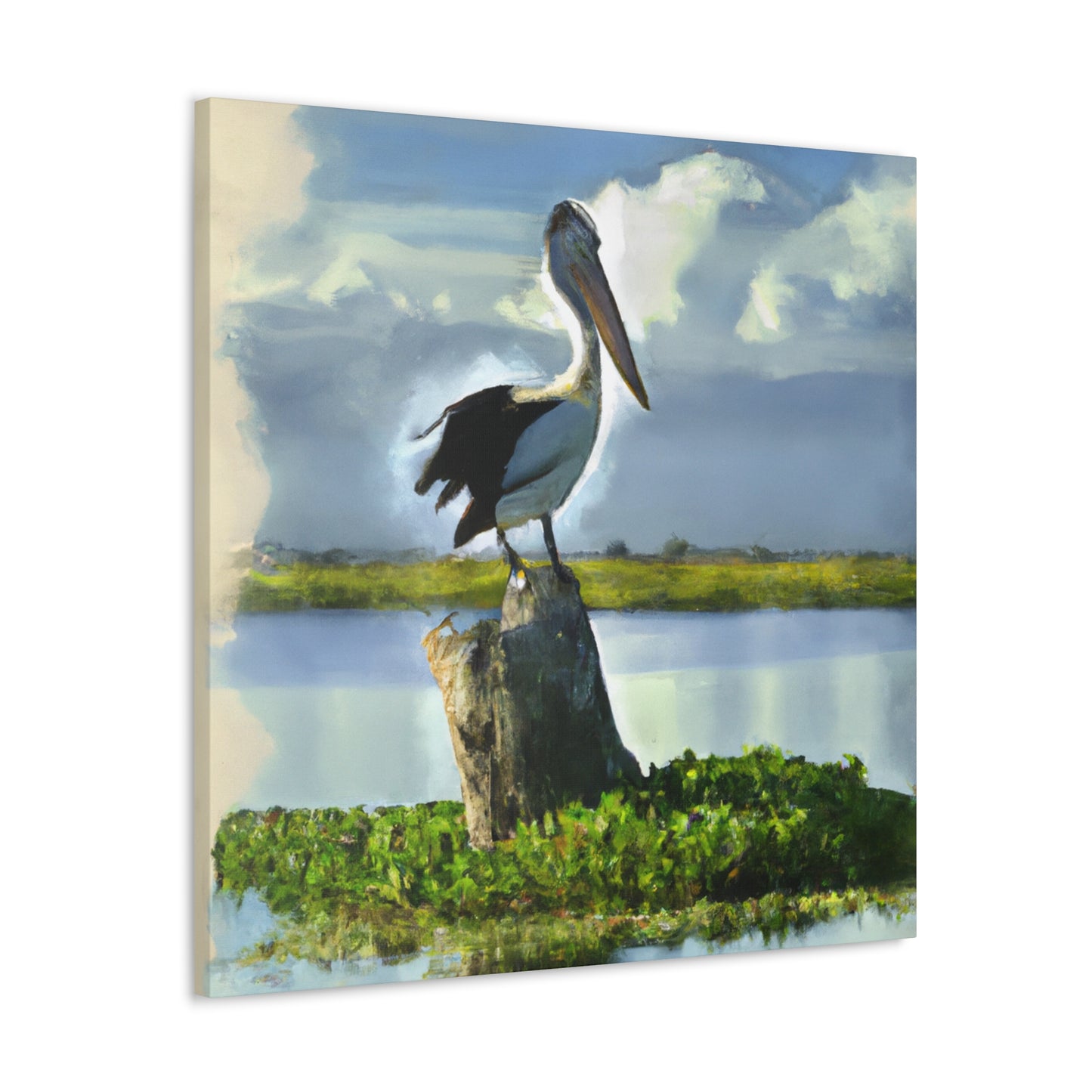 "Aqua Pelican Epic." - Canvas