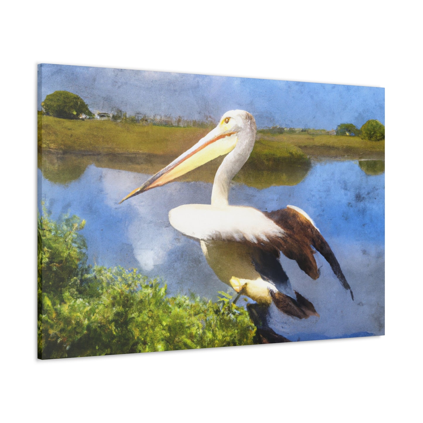 Mystic Marsh Pelican - Canvas