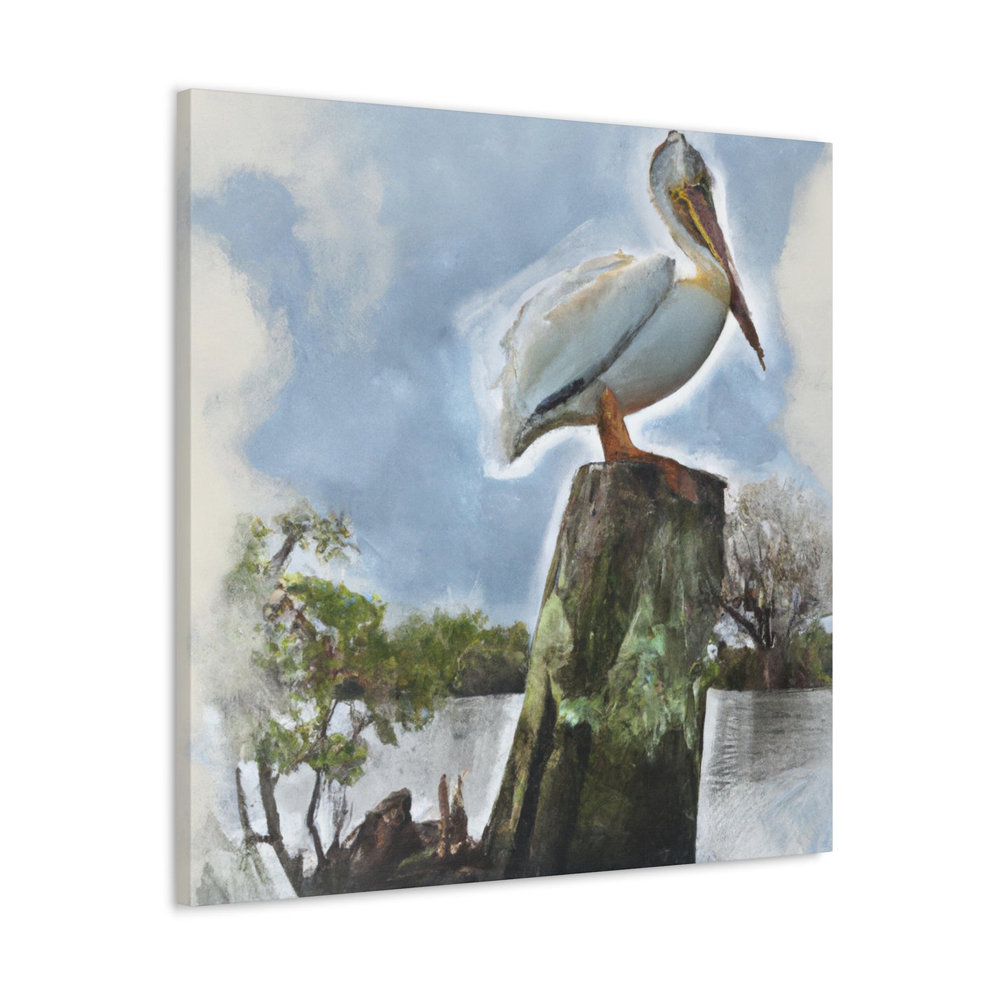 Aquatic Pelican Sunset - Canvas