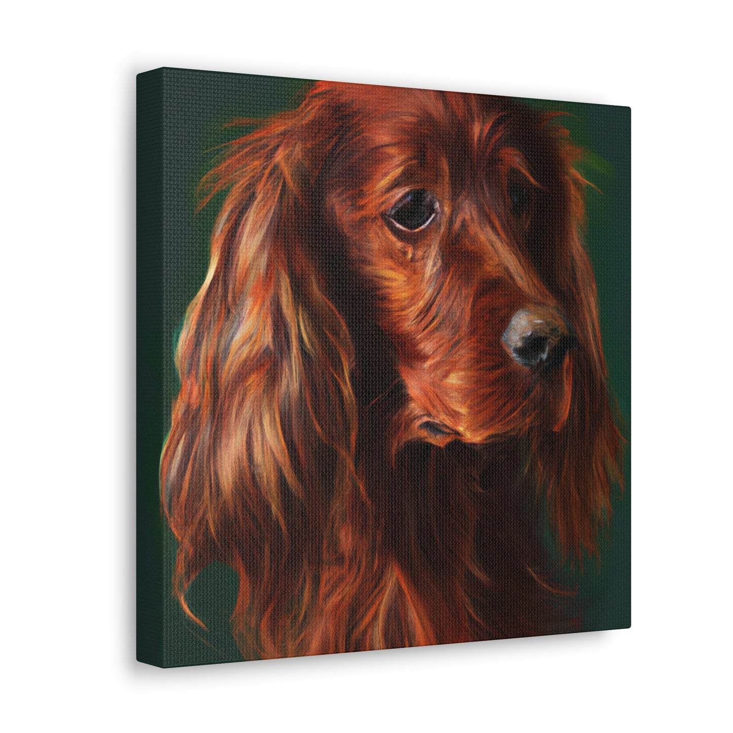 Vibrant Emerald Setter - Canvas
