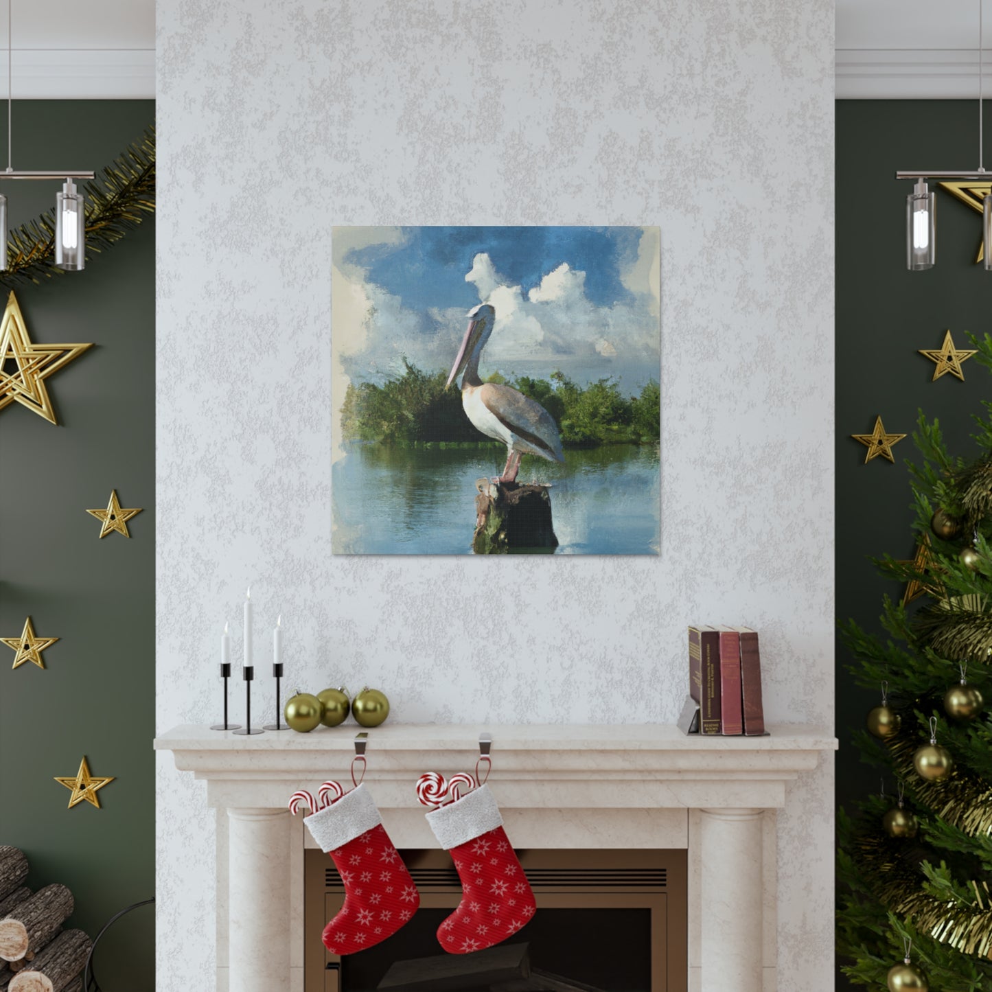 Wetland Pelican Dream. - Canvas