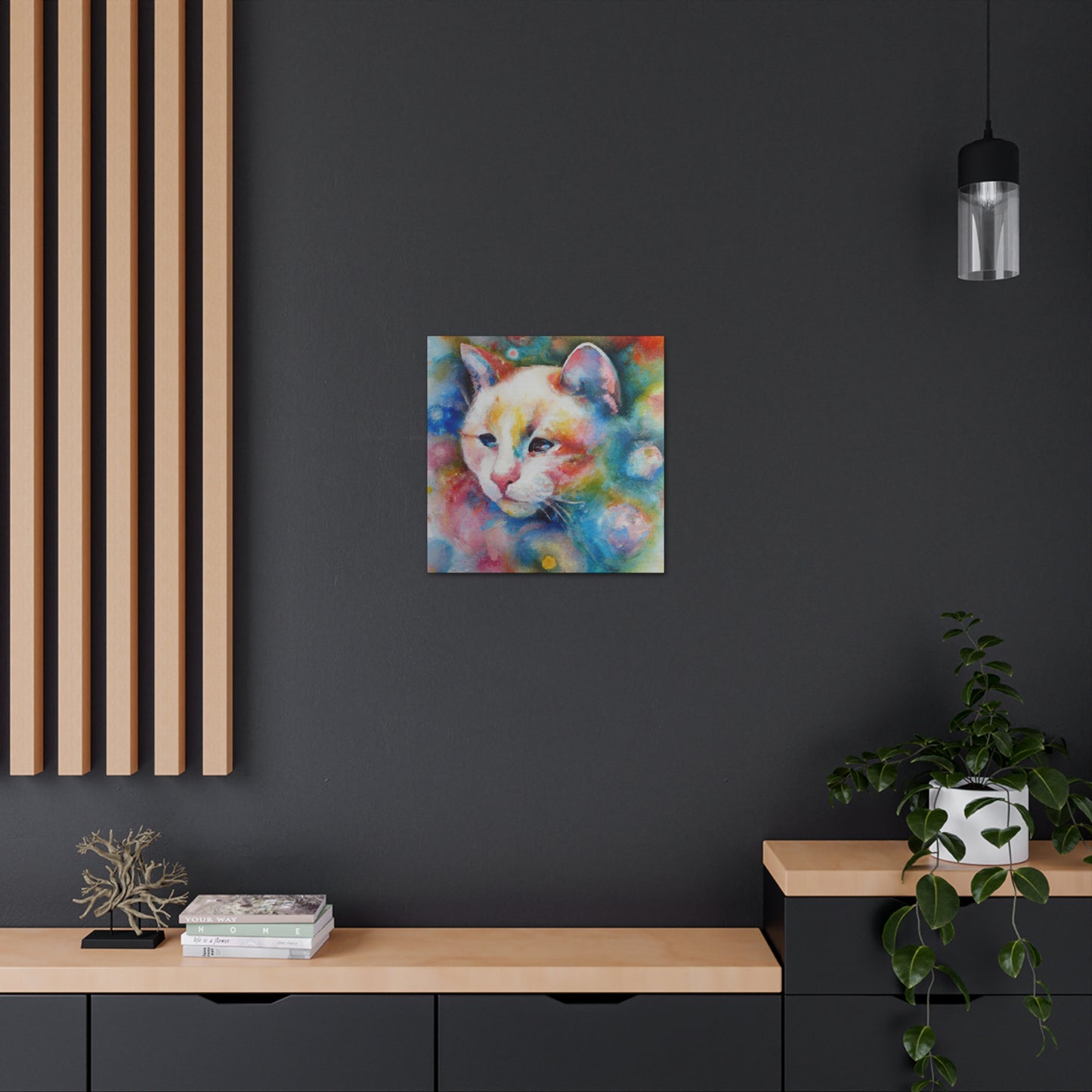 Flowered Feline - Canvas