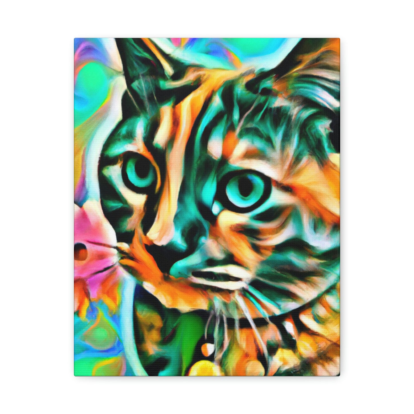 Bright Cat Blooms - Canvas