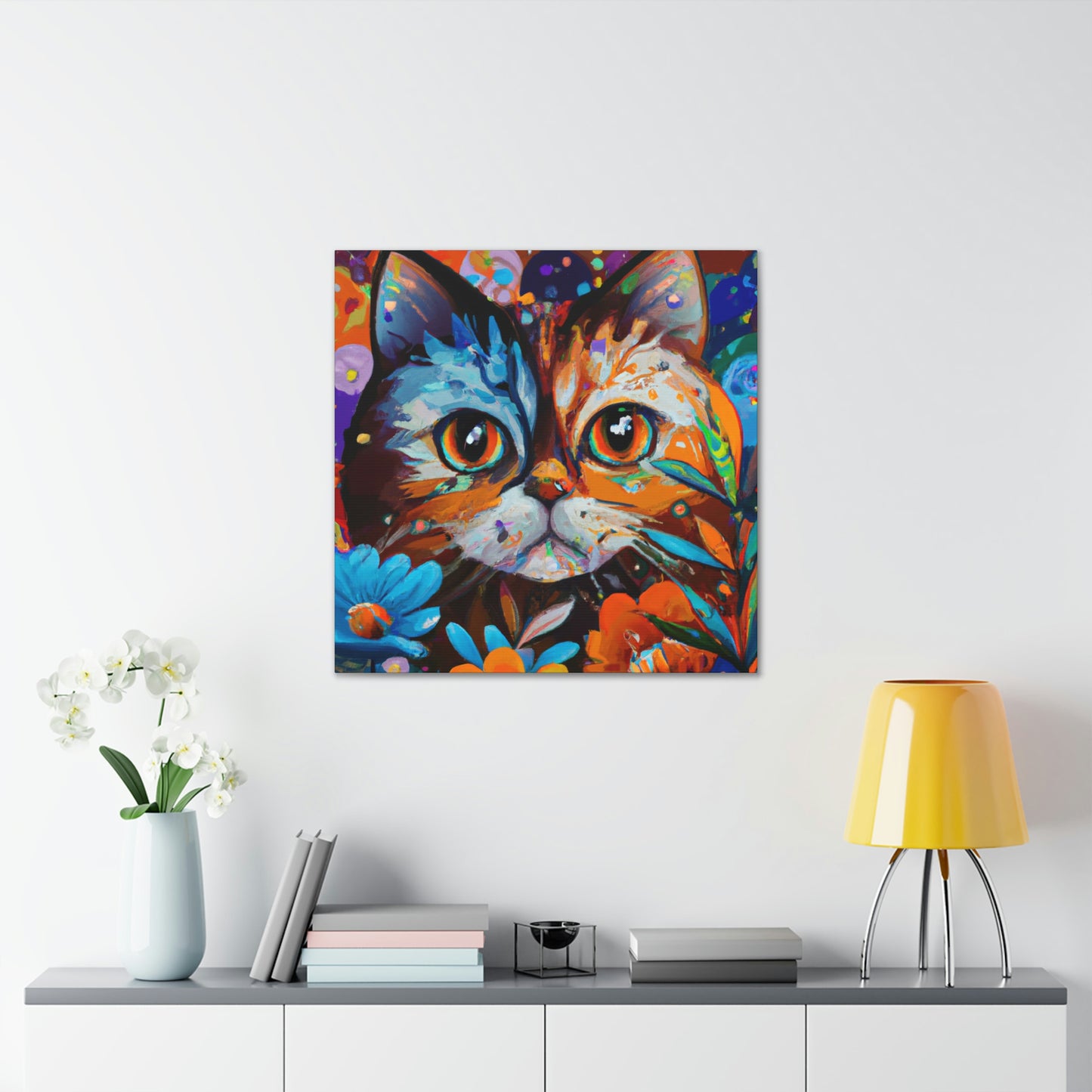 Flower Cat. - Canvas