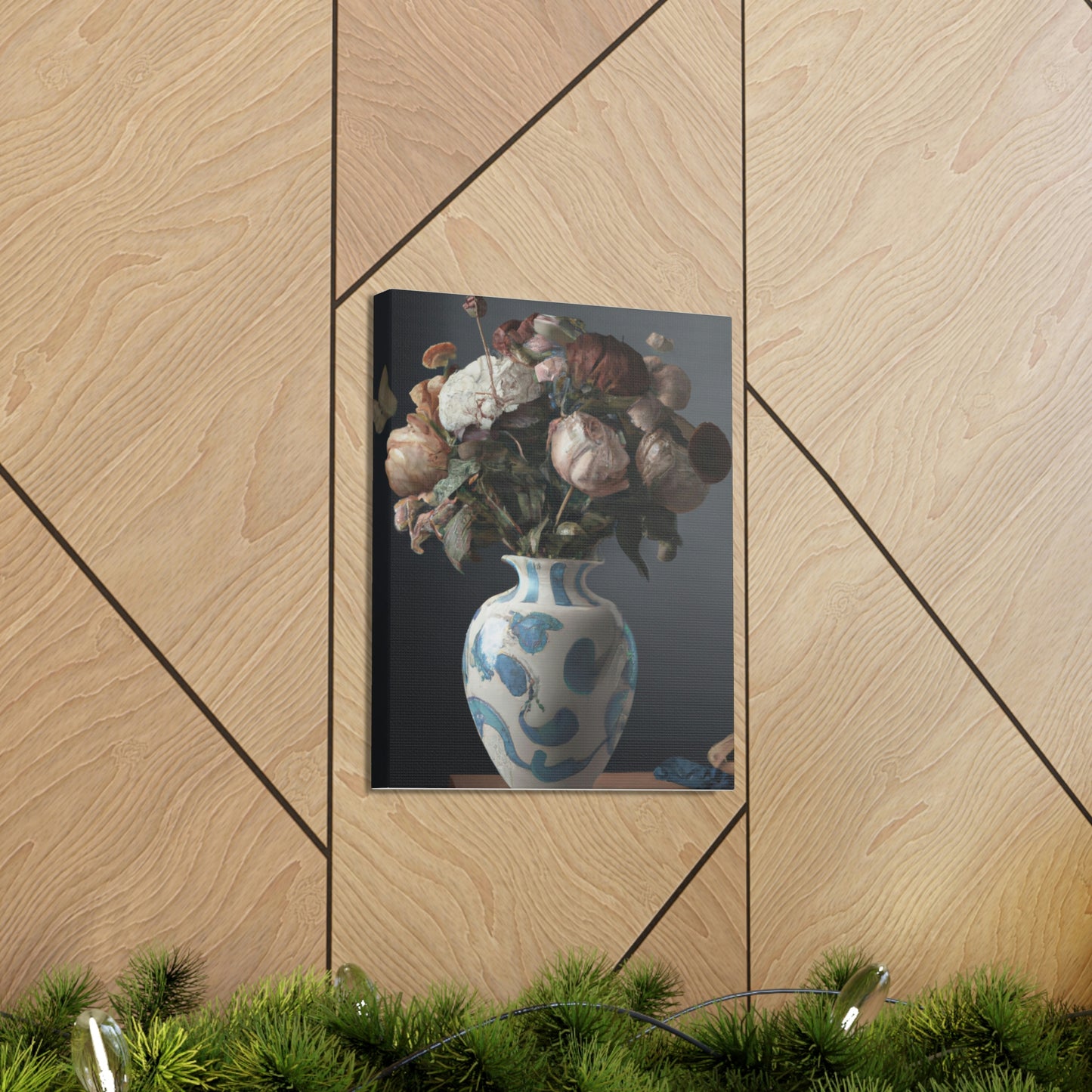 "Floral Finesse Vignette" - Canvas
