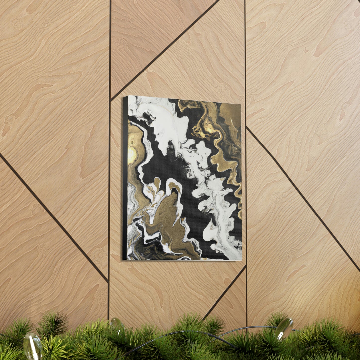 Gold Fluid Cascade. - Canvas