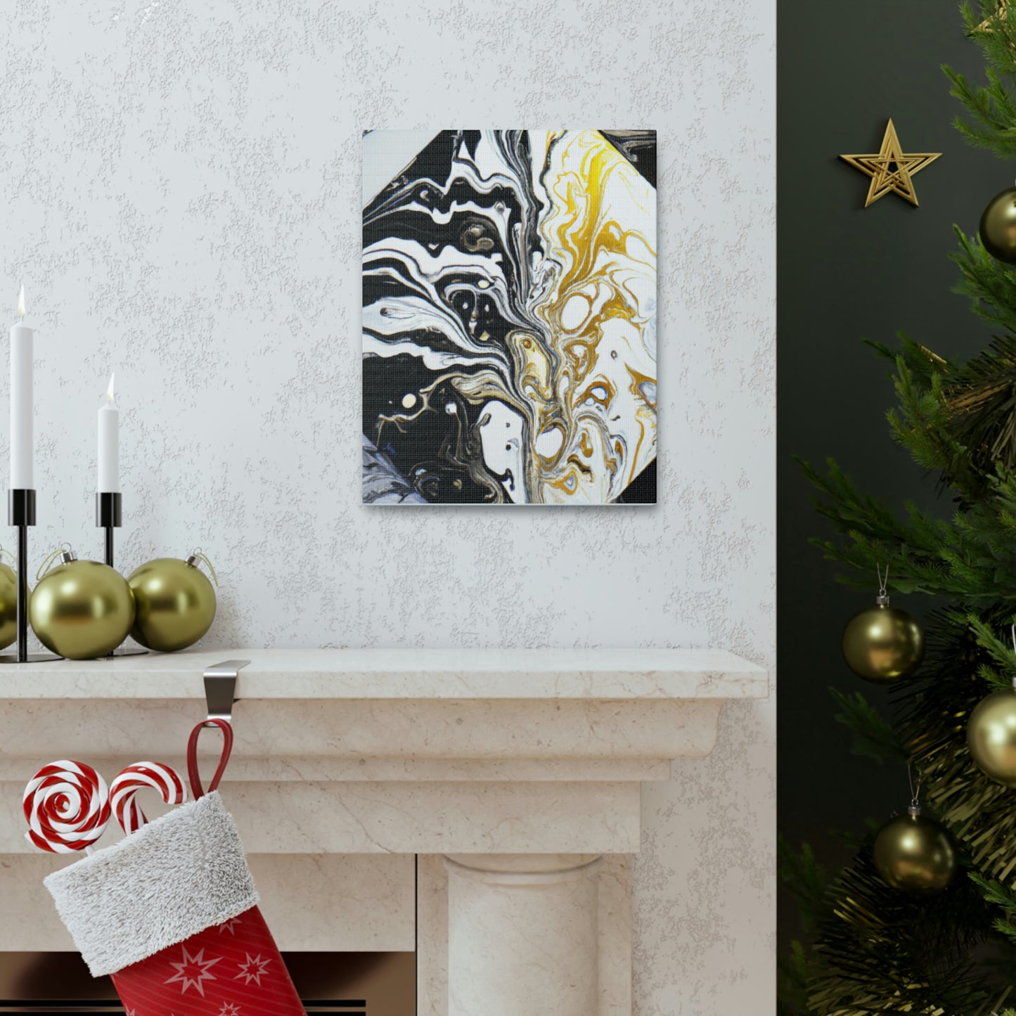 Golden Sparkle Flow. - Canvas