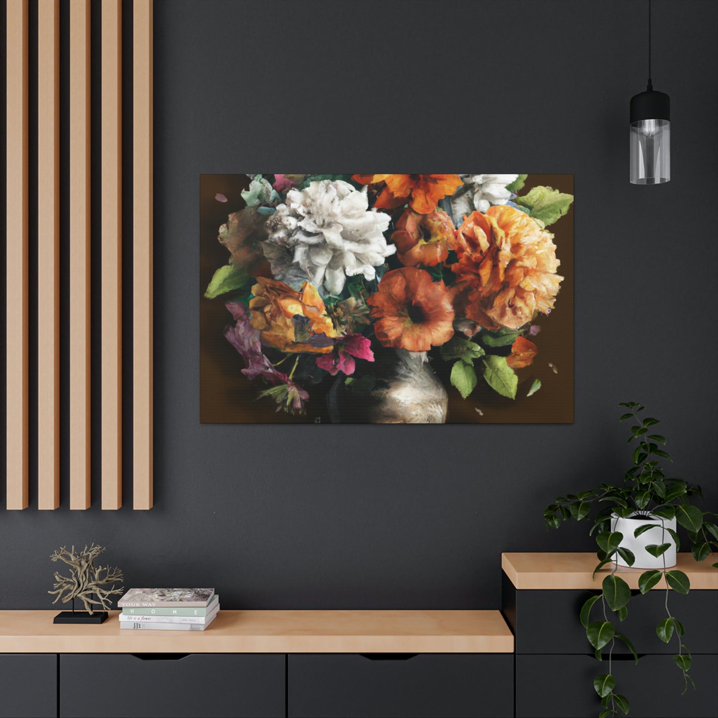 Floral Artistry Vase - Canvas