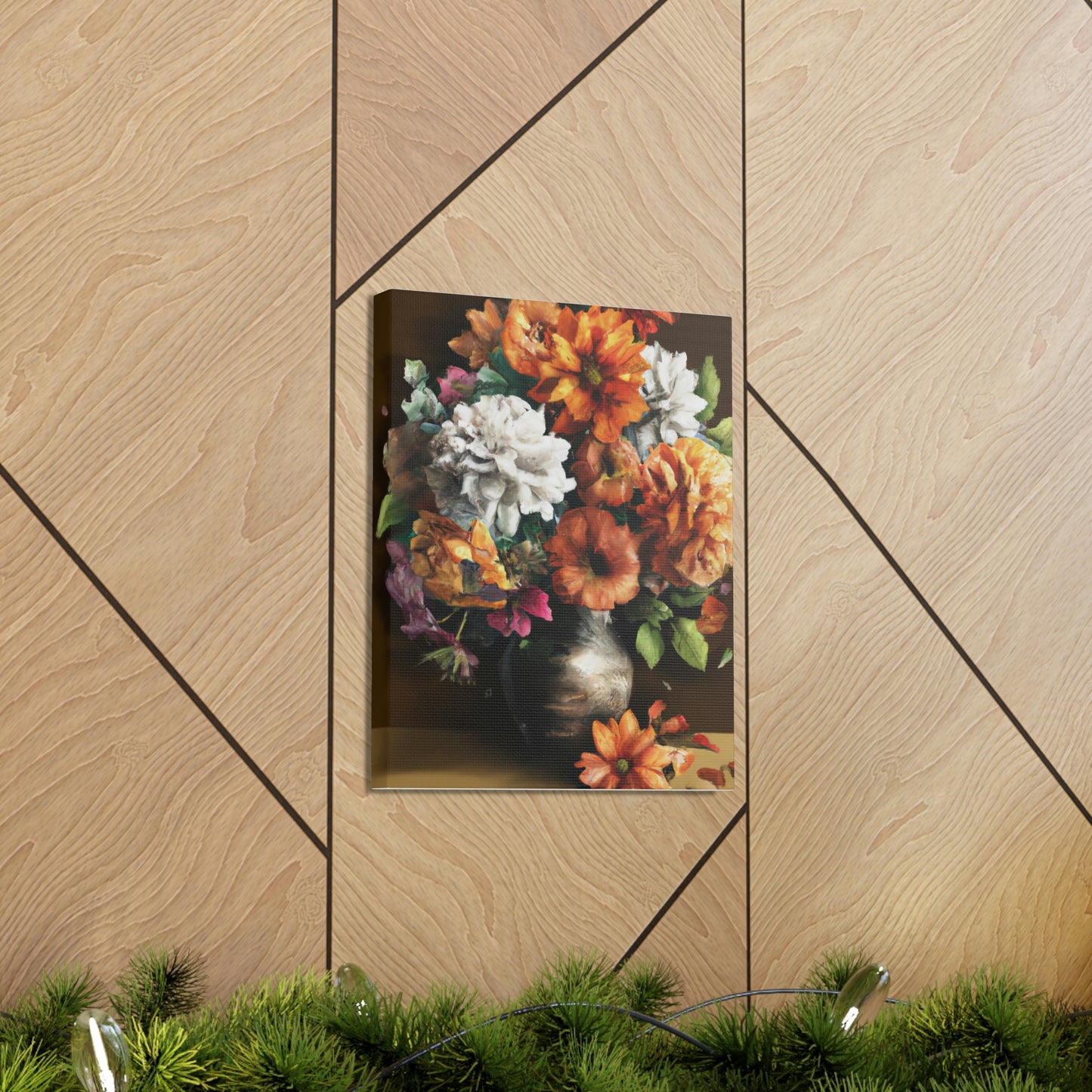 Floral Artistry Vase - Canvas