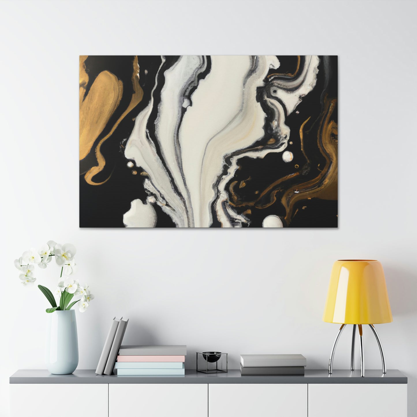 Gold Splash Galaxy. - Canvas